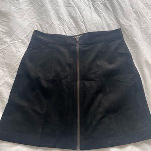 Aritzia suede zip up skirt
